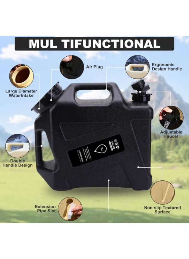 Camping Water Container 12L Water Jug with Spigot, Portable Water Tank Dispenser Carrier Camping Water Storage Containers for Vehicle Car Outdoor Camping - Image 3